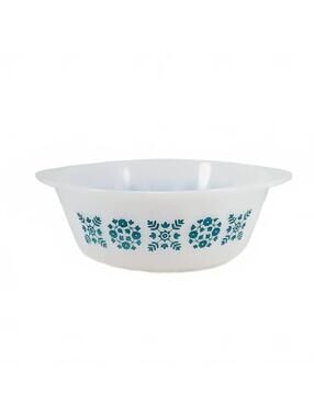 Glasbake Turquoise Blue Snowflake Casserole Dish J-512